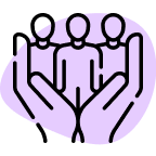 icon-building-or-finding-a-support-system-purple